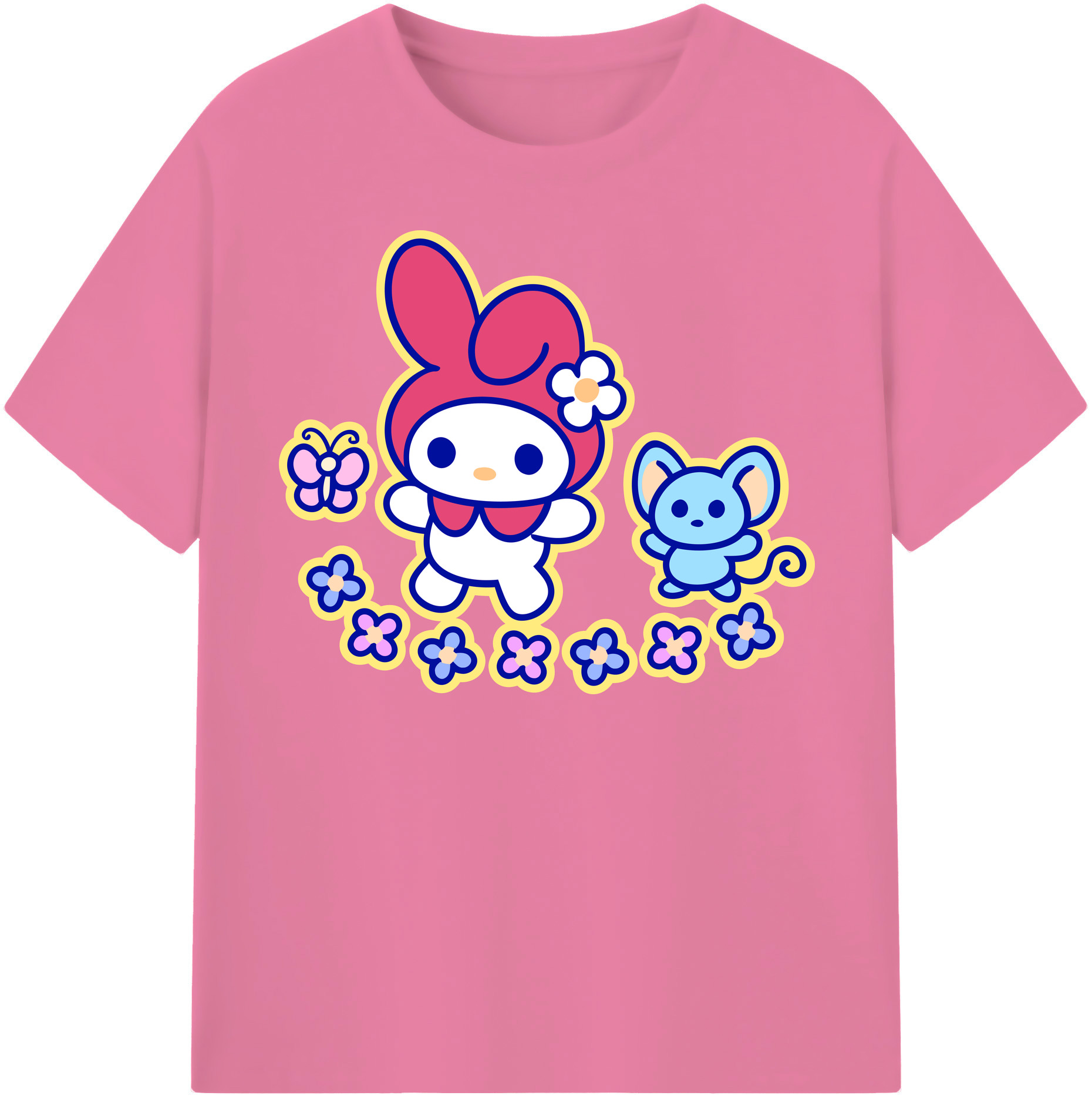 （画像用） Hello Kitty ハローキティ 綿100％半袖Tシャツ（フロントプリント）